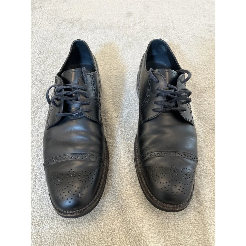 TOD'S Brogues Black Dress Shoes 8 Wingtip‎ Derby Made In Italy